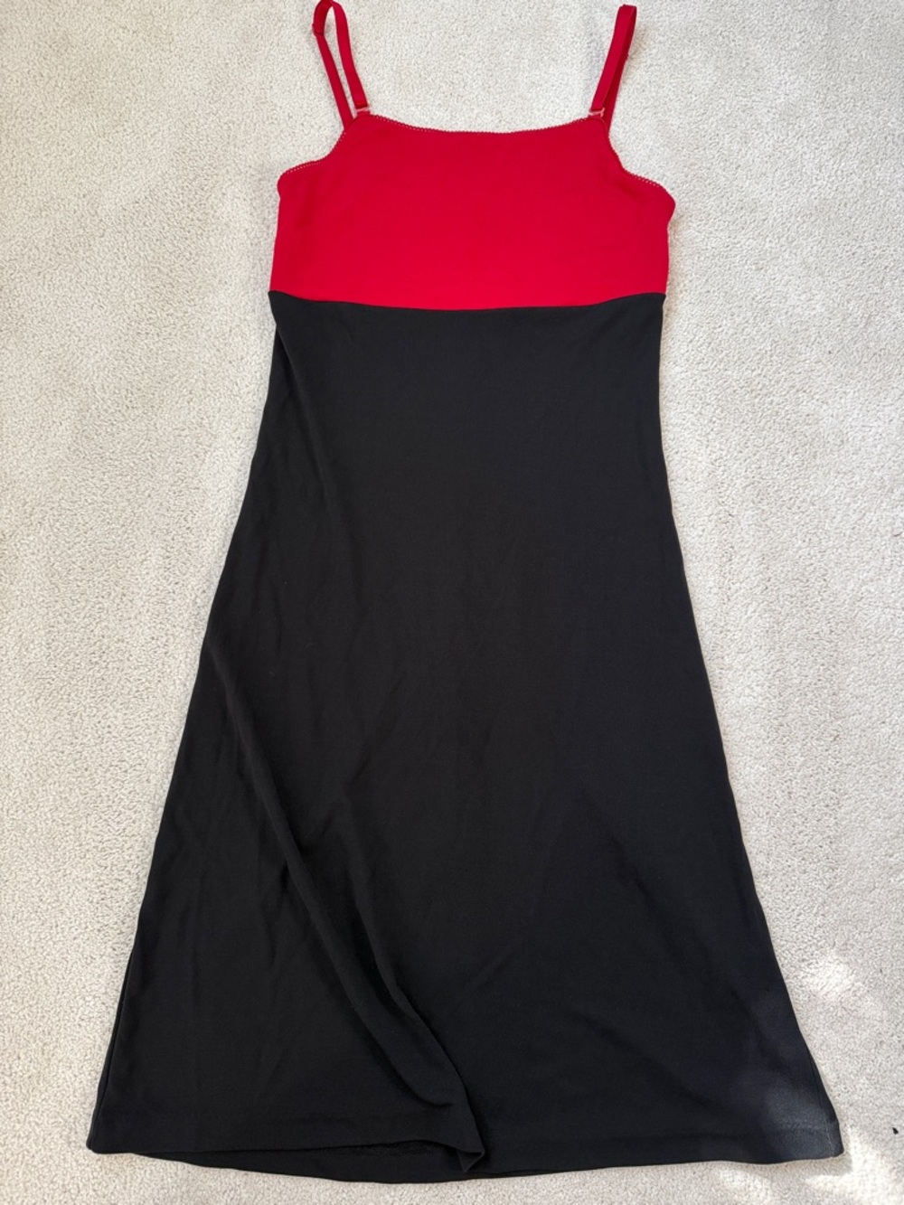 The Limited Red and Black Spaghetti Strap Midi Dress